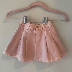 Zara toddler pleated pink demin skirt